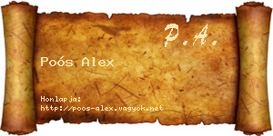 Poós Alex névjegykártya
